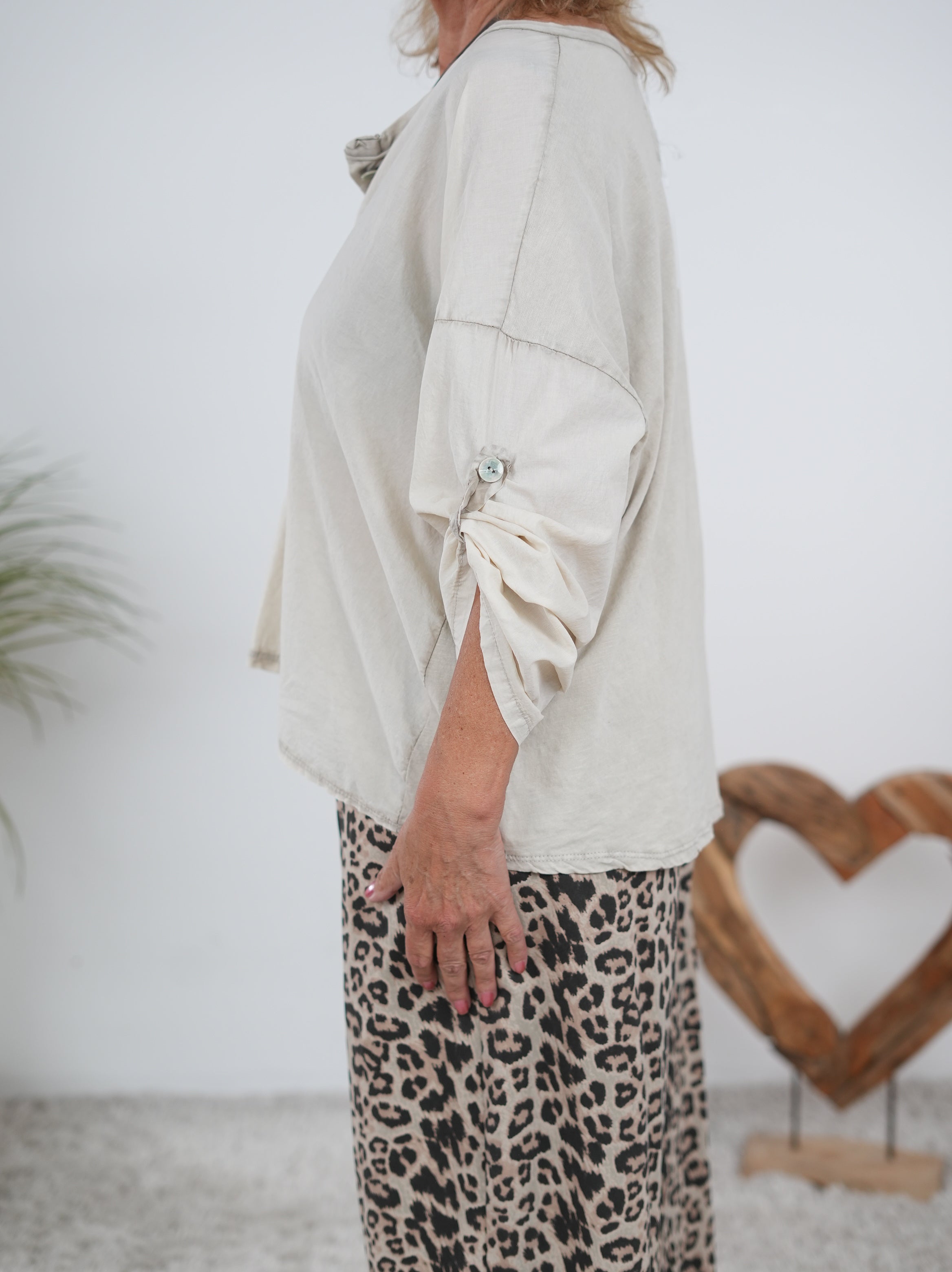 Basic Shirt mit Knopfleiste, kastig geschnitten