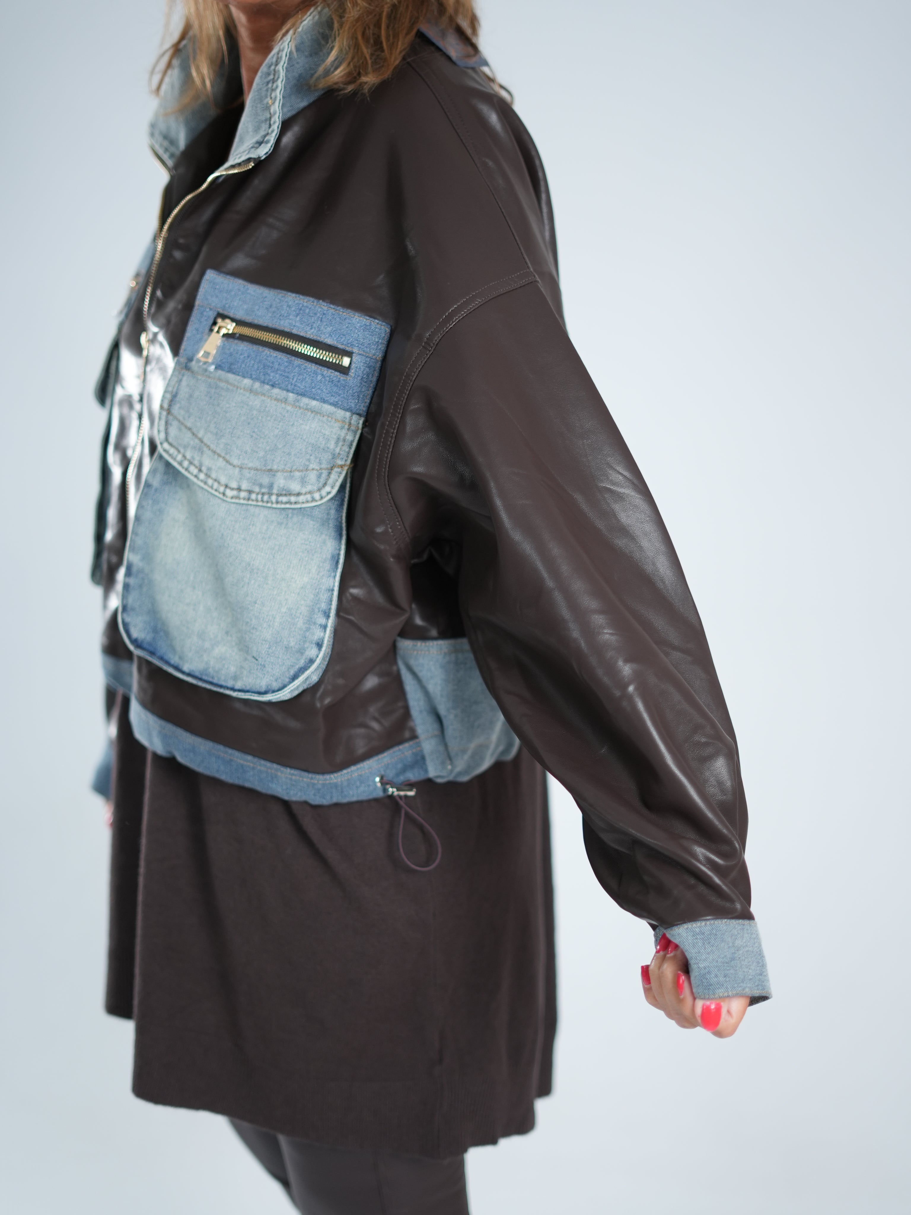 oversize Kunstlederjacke ~jeans~