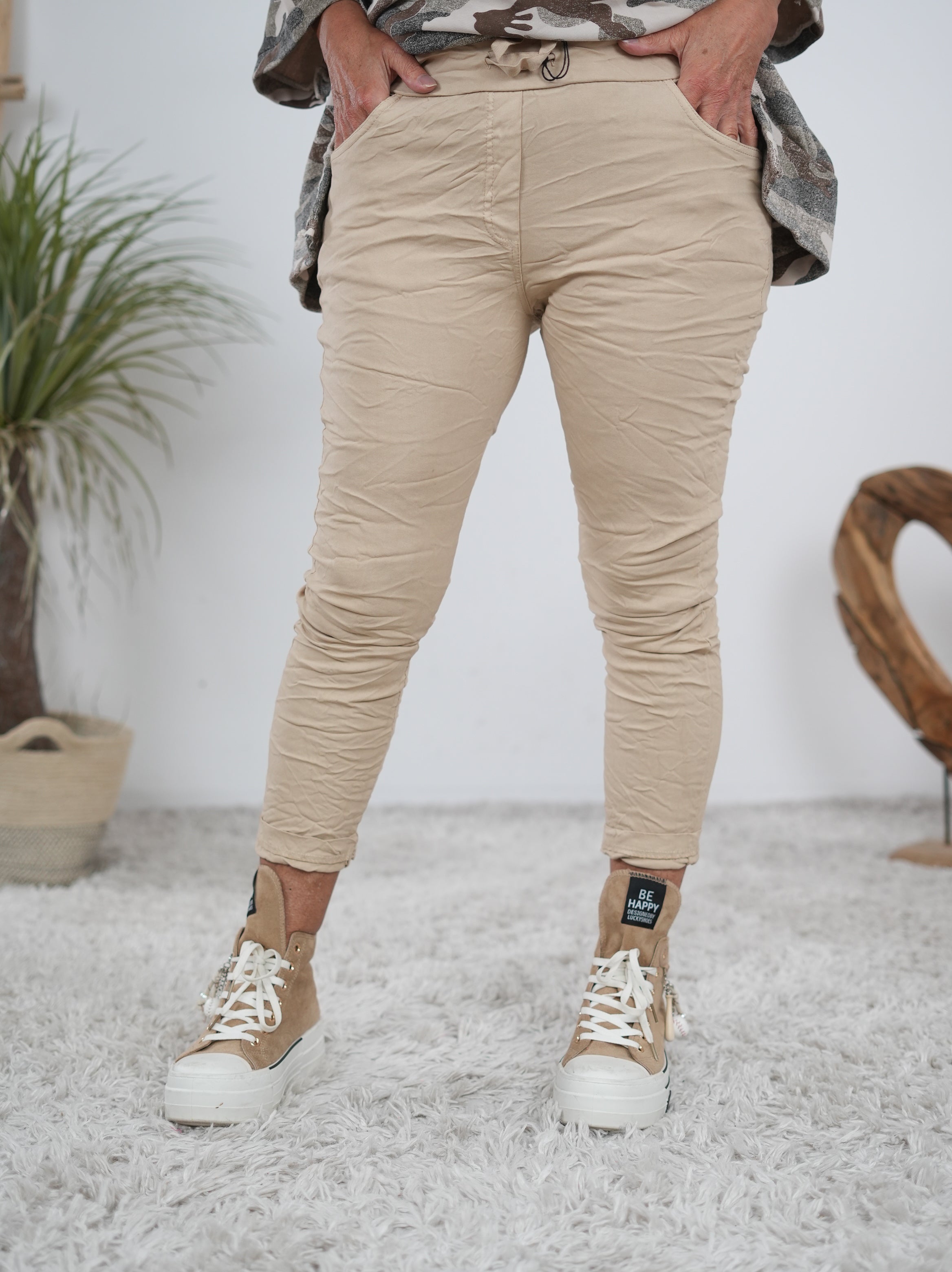 Basic Jogpant, unifarben Light Camel