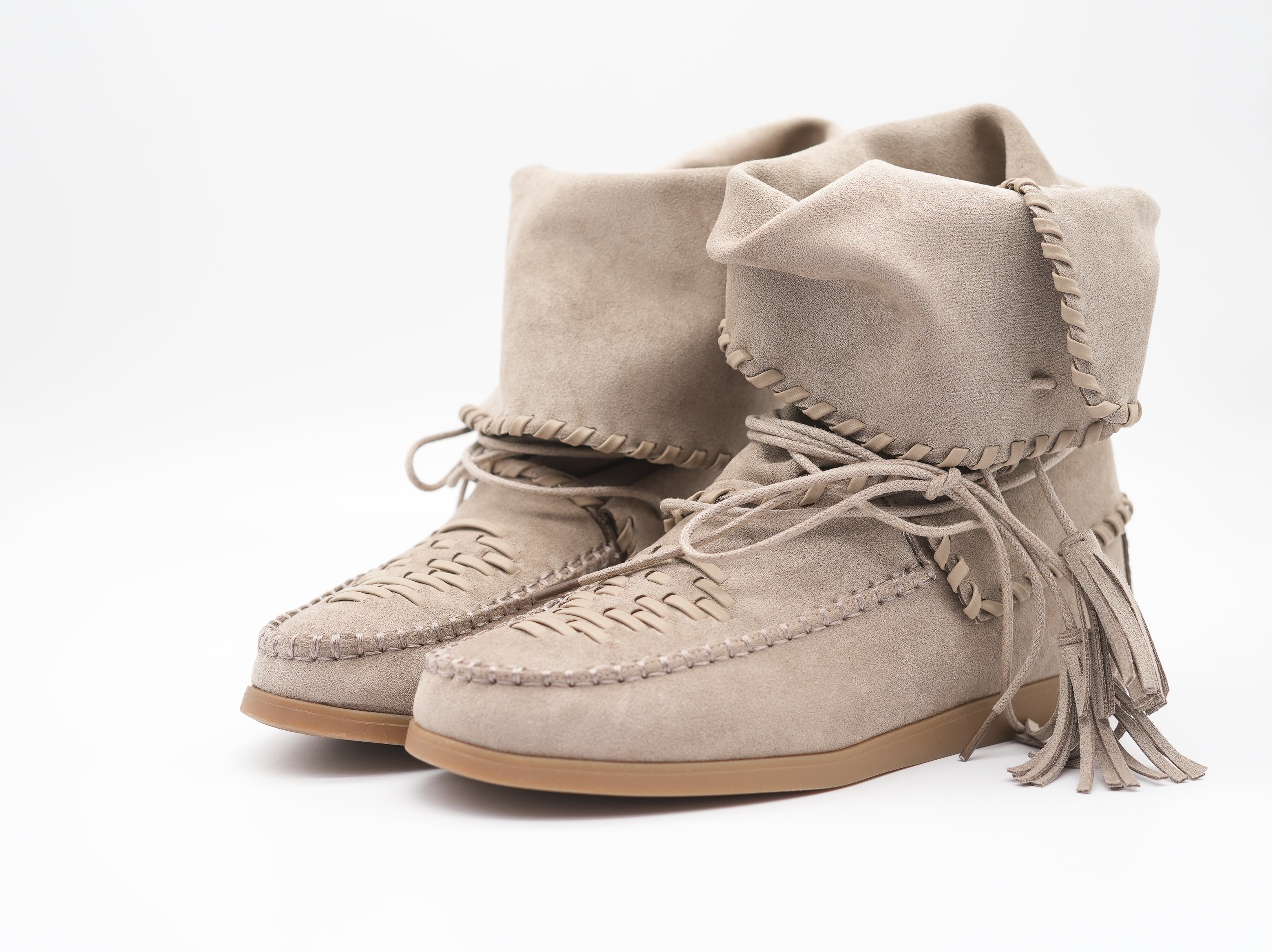 Boots mit Schnürung Taupe