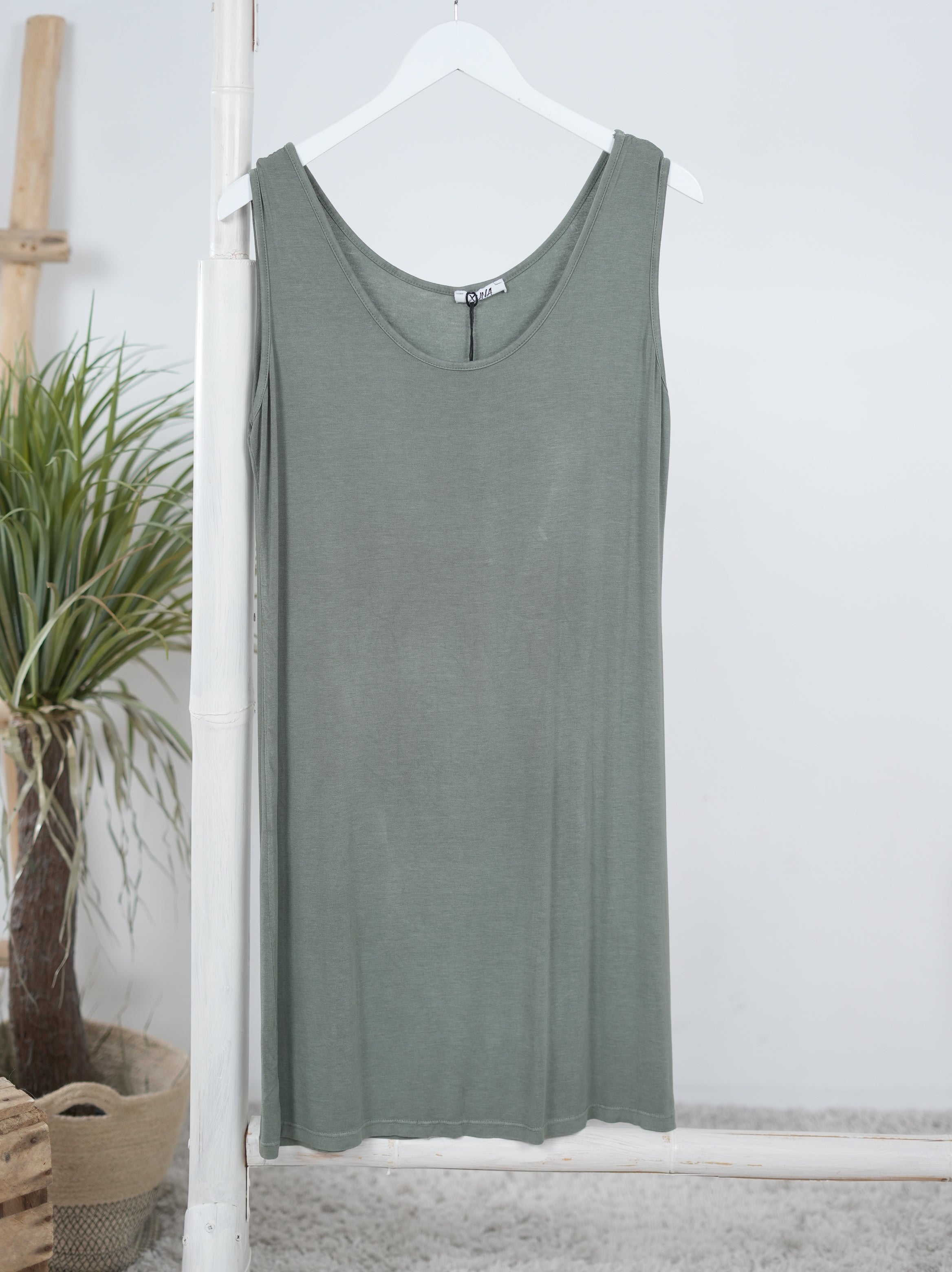 elastisches Long Top Olive