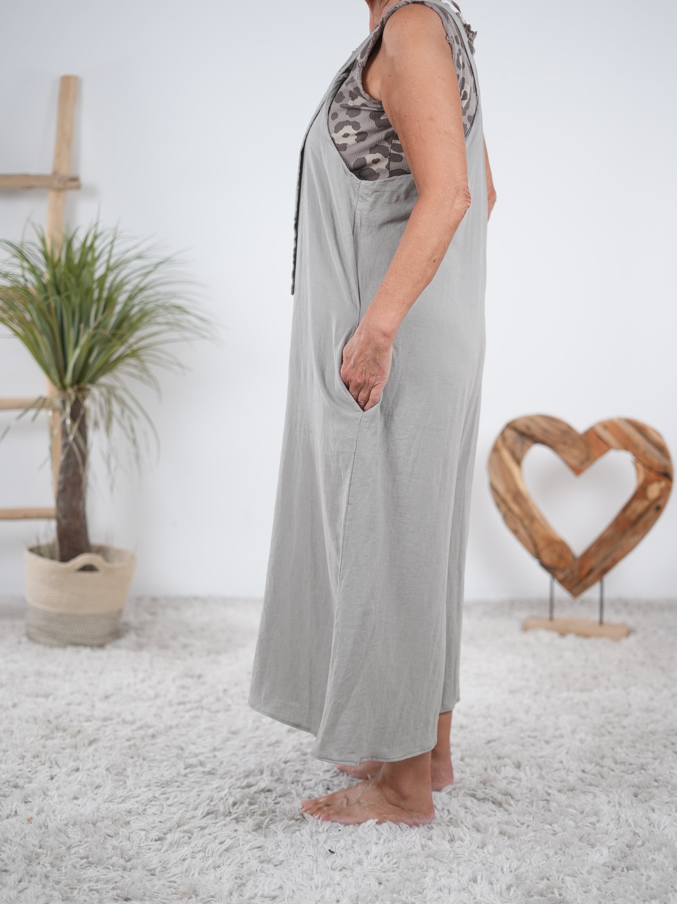 Leinen Jumper mit weitem Bein