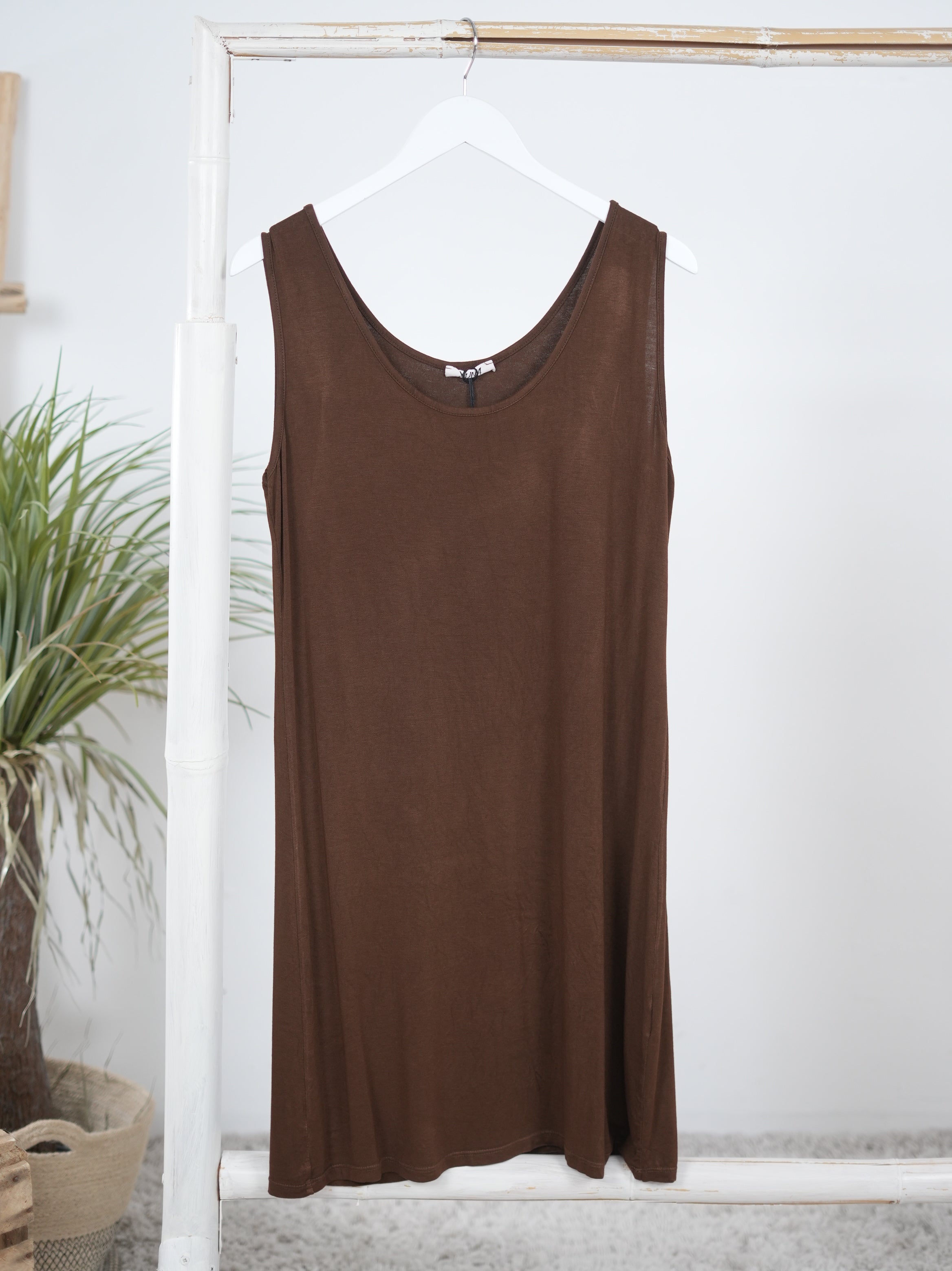 elastisches Long Top Schoko