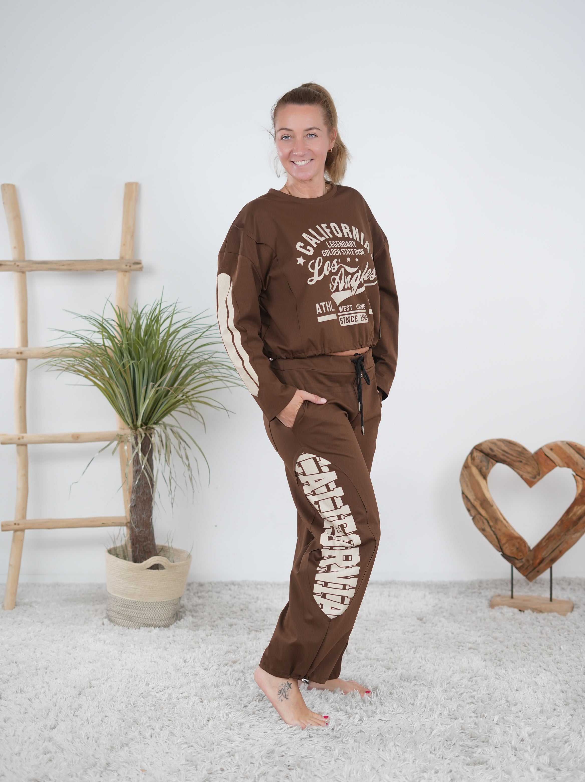 Ausgefallener 2-Teiler mit Hingucker Print Schoko