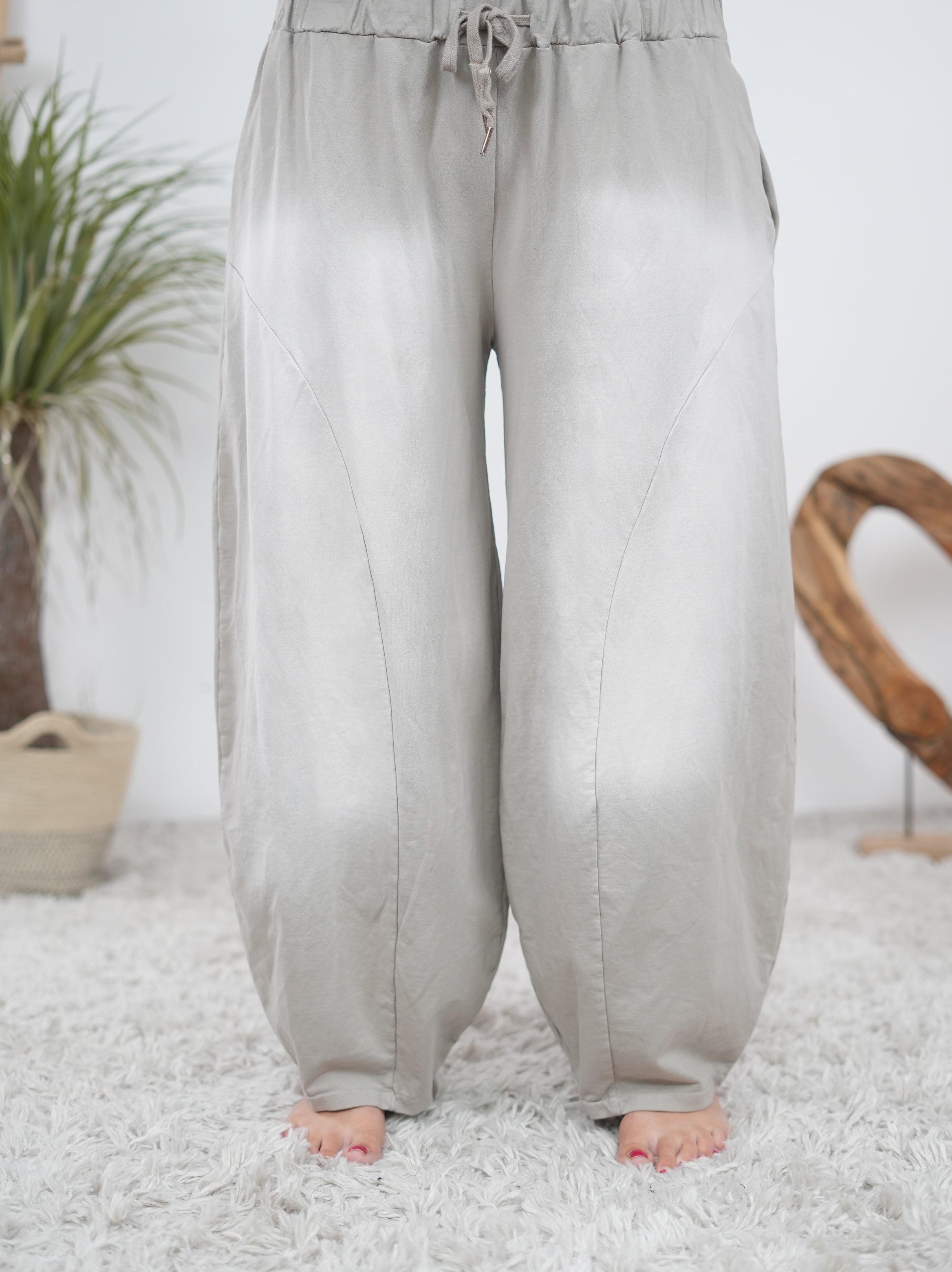 Ballonhose mit ausgefallener Waschung Taupe