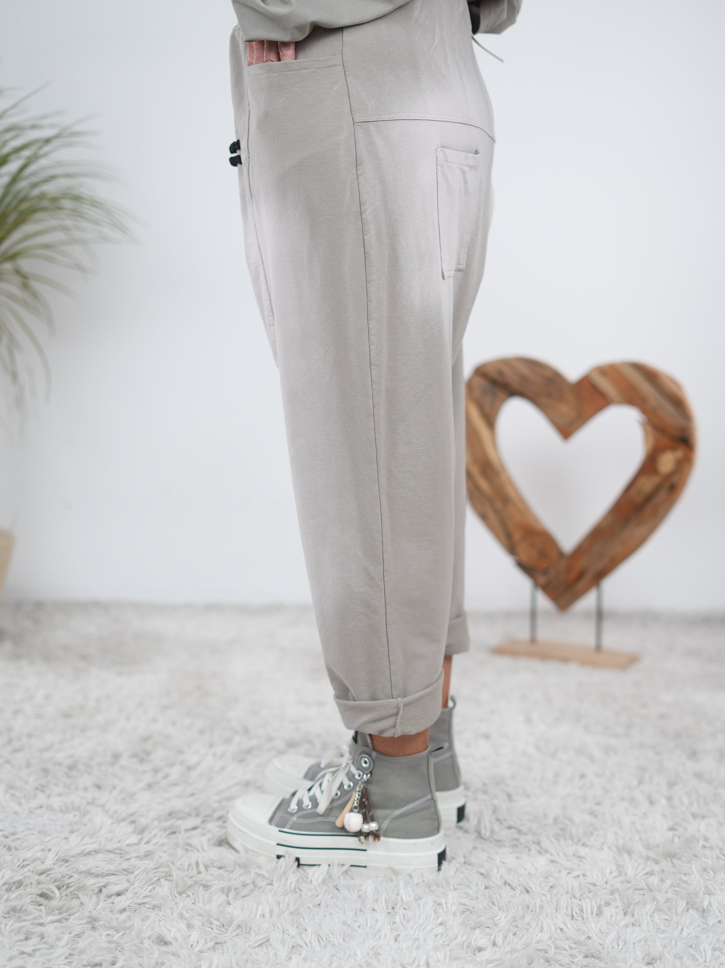 Baumwoll-Baggy mit auffälliger Waschung