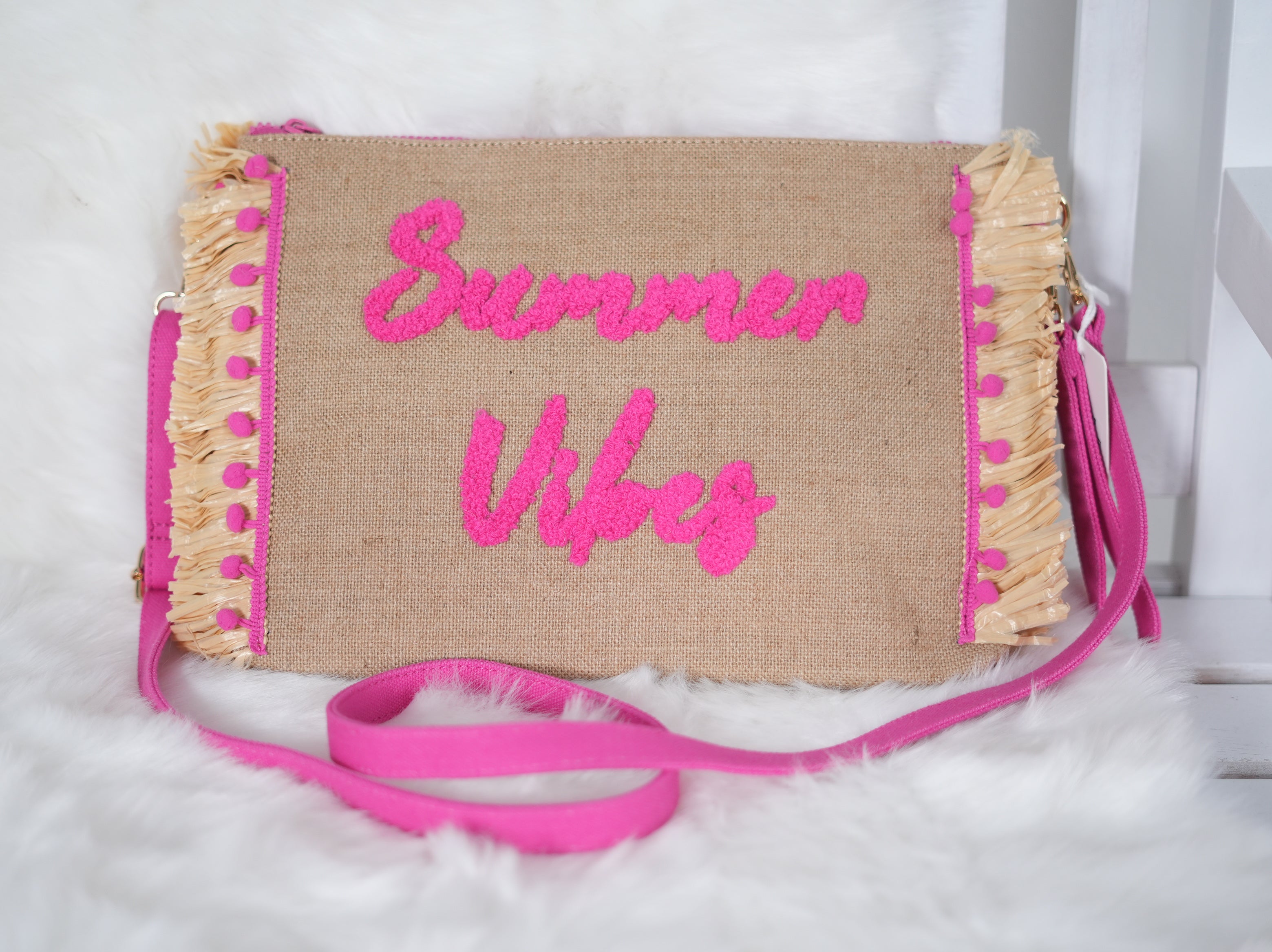 Niedliche Crossbag, "summer vibes" Beige Pink