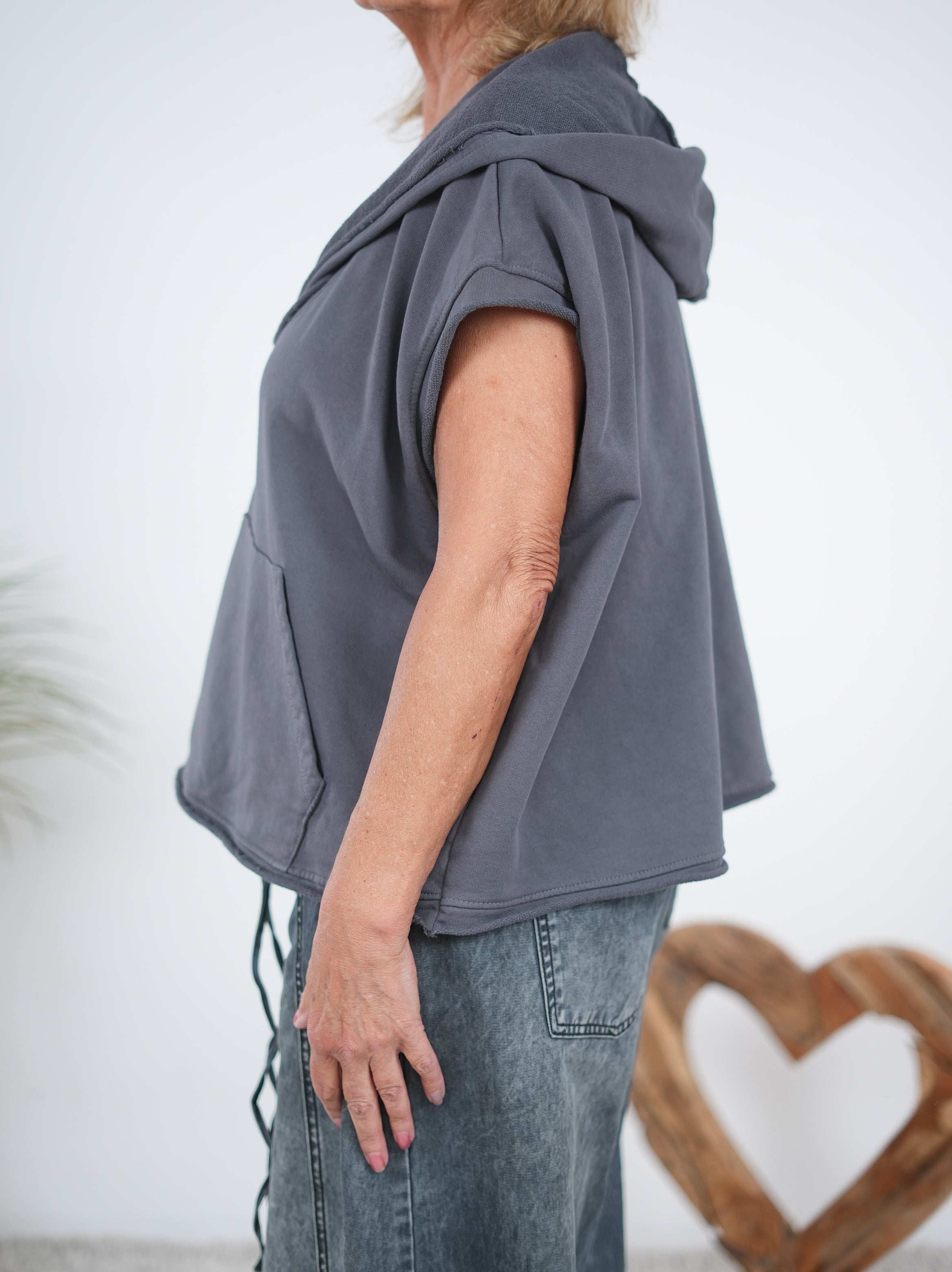 oversize Pullunder mit Kapuze