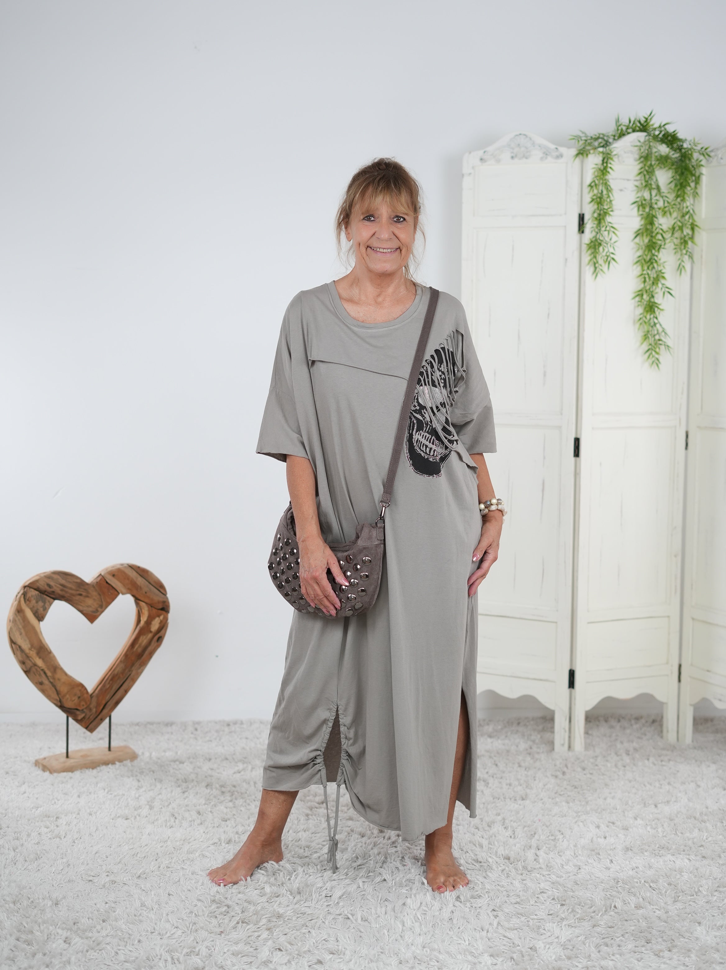oversized Kleid mit großem Skull Print
