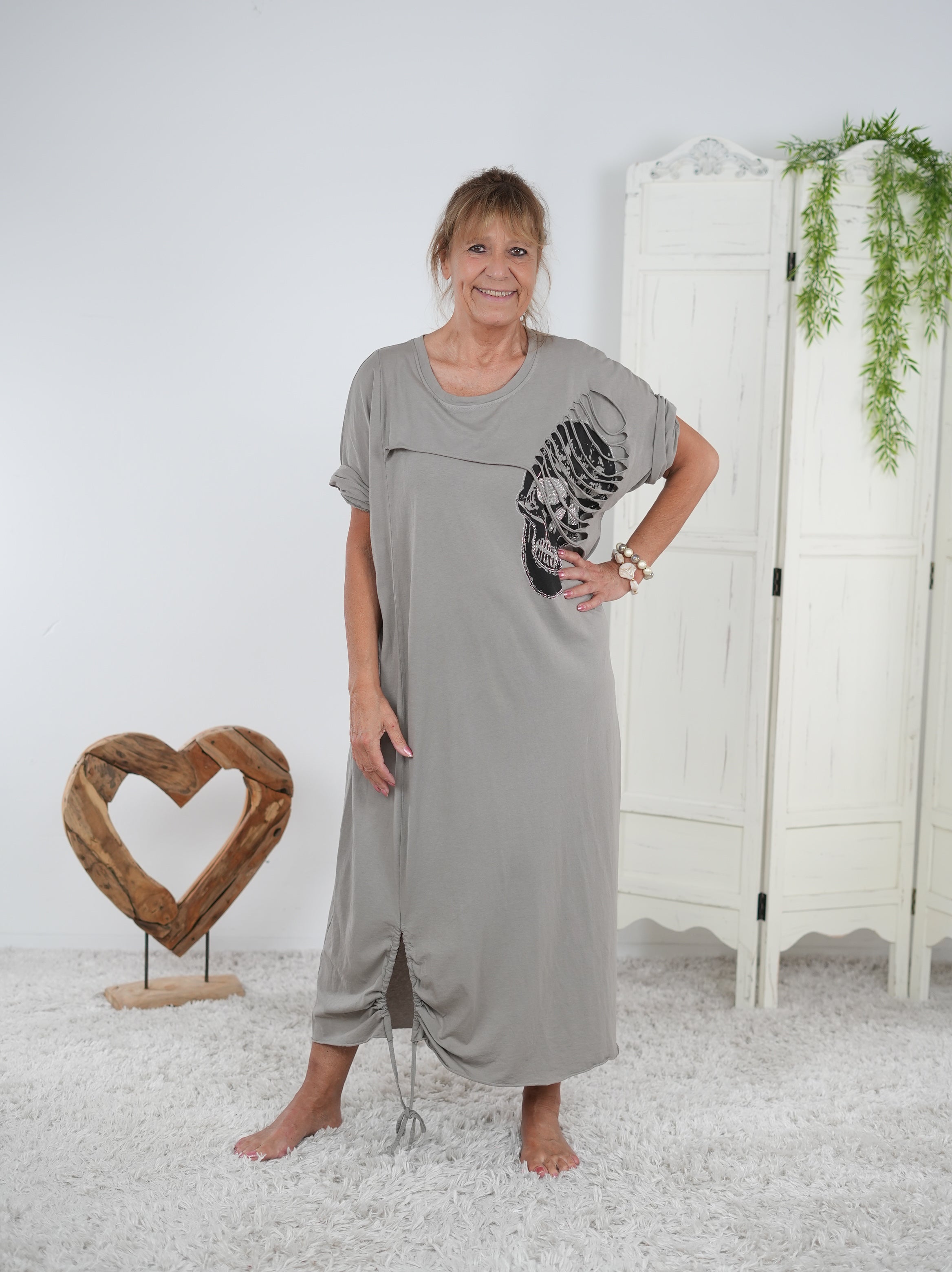 oversized Kleid mit großem Skull Print