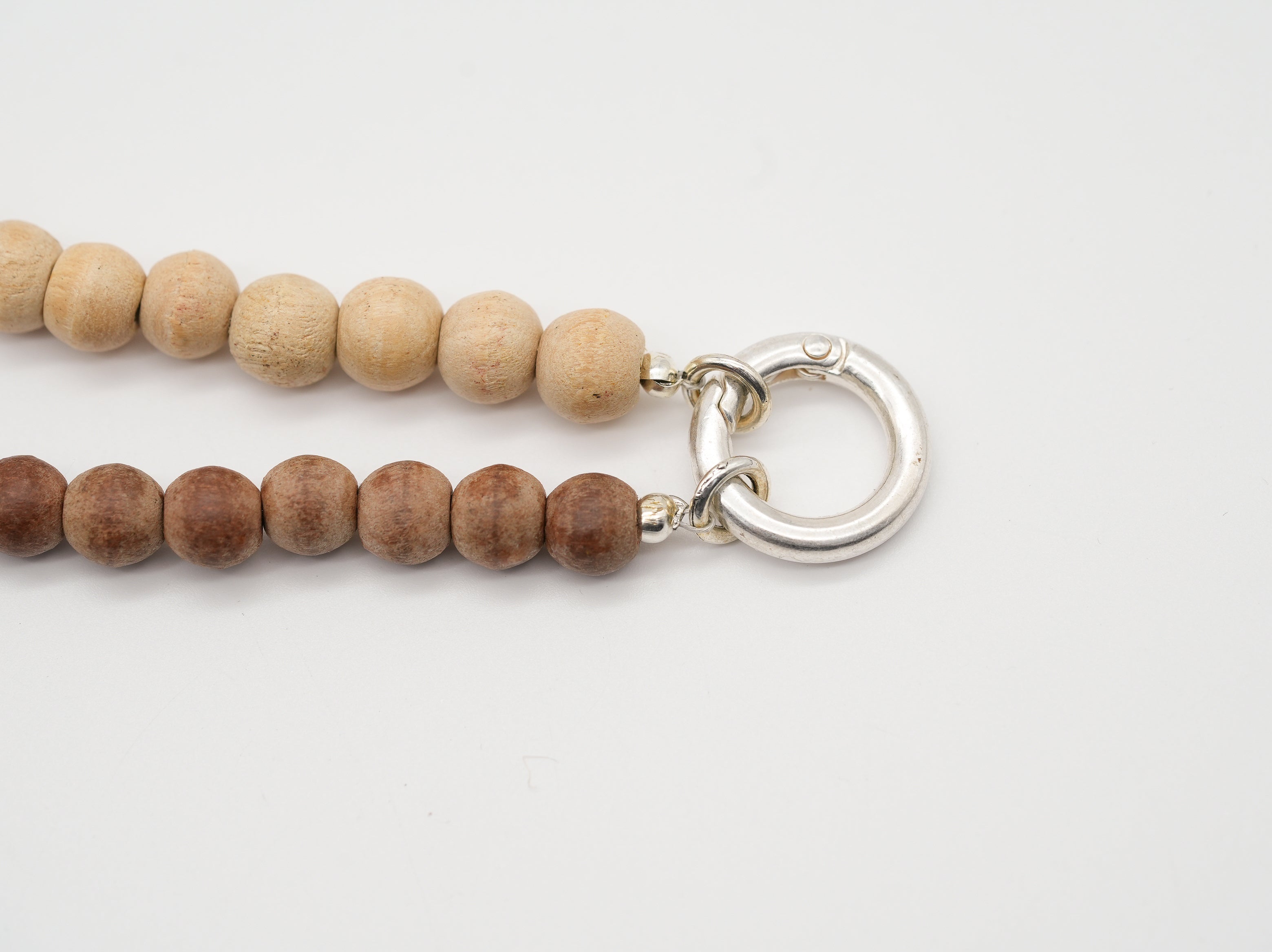 SchauTime Wechselkette, Holzperlen, schoko-beige Silber