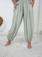 Leichte Pumphose, unifarben helles Olive