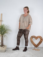 Basic Shirt mit Knopfleiste, kastig geschnitten Beige