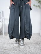 Weite Pants im ausgefallenen Schnitt Einheitsgröße (ca Gr. 40-44 46) Anthrazit