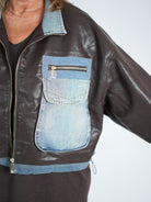 oversize Kunstlederjacke ~jeans~
