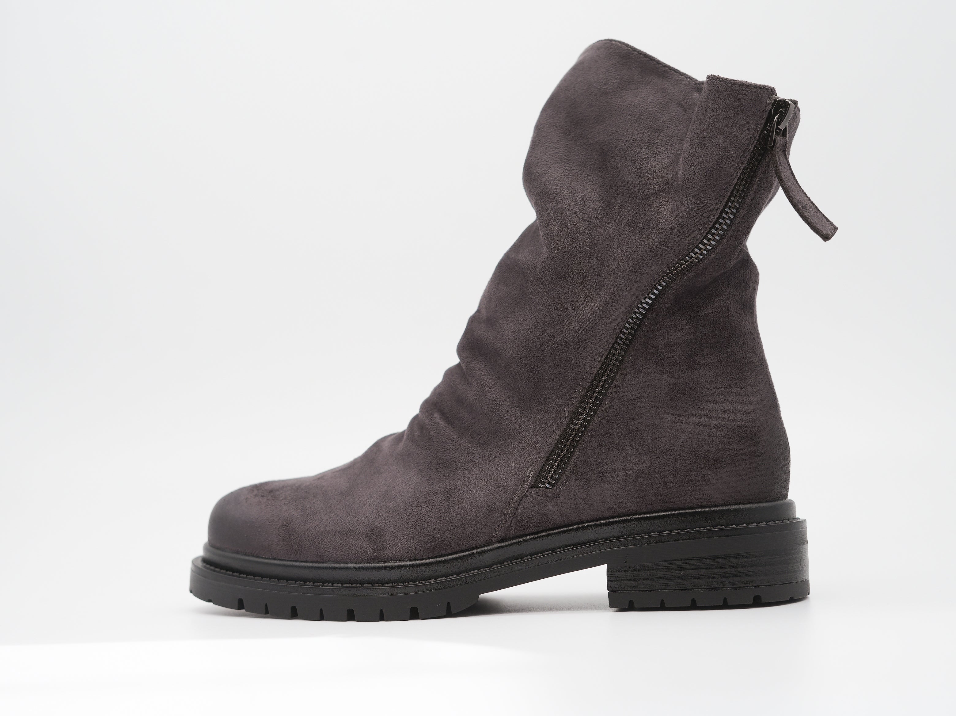 Ankle Boots mit seitlichem Reißverschluss Anthrazit