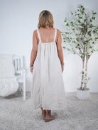 Leinen Kleid mit breiten Trägern