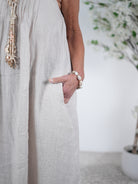 Leinen Kleid mit breiten Trägern