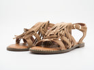 Sandalen mit Fransen Camel