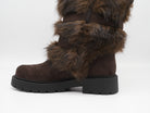 Boots mit Kunstfell und Schnallen