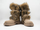 Boots mit Kunstfell und Schnallen