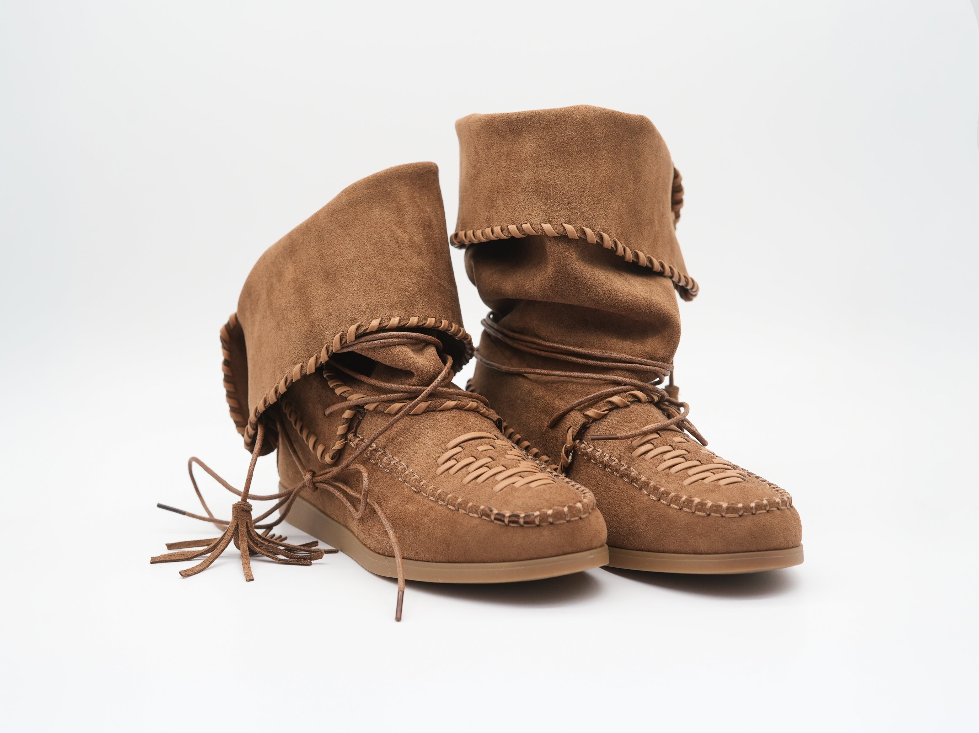 Boots mit Schnürung Camel