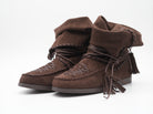 Boots mit Schnürung Schoko