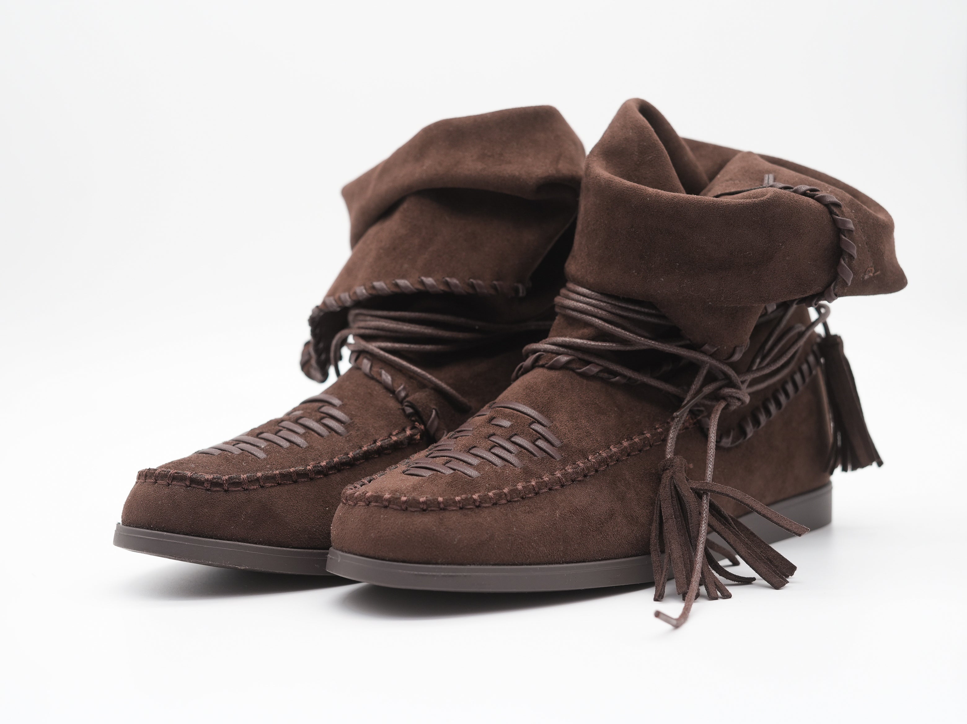 Boots mit Schnürung Schoko