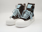 High Sneaker mit Paillettenmuster Schoko Hellblau