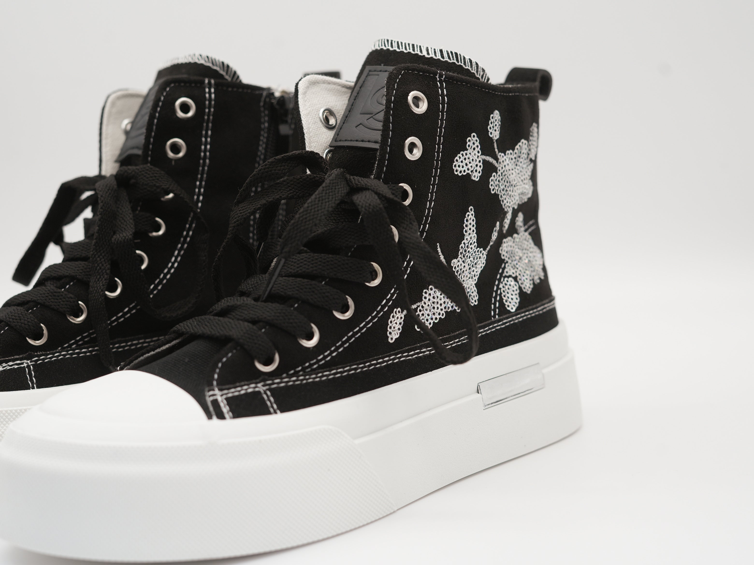 High Sneaker mit Paillettenmuster