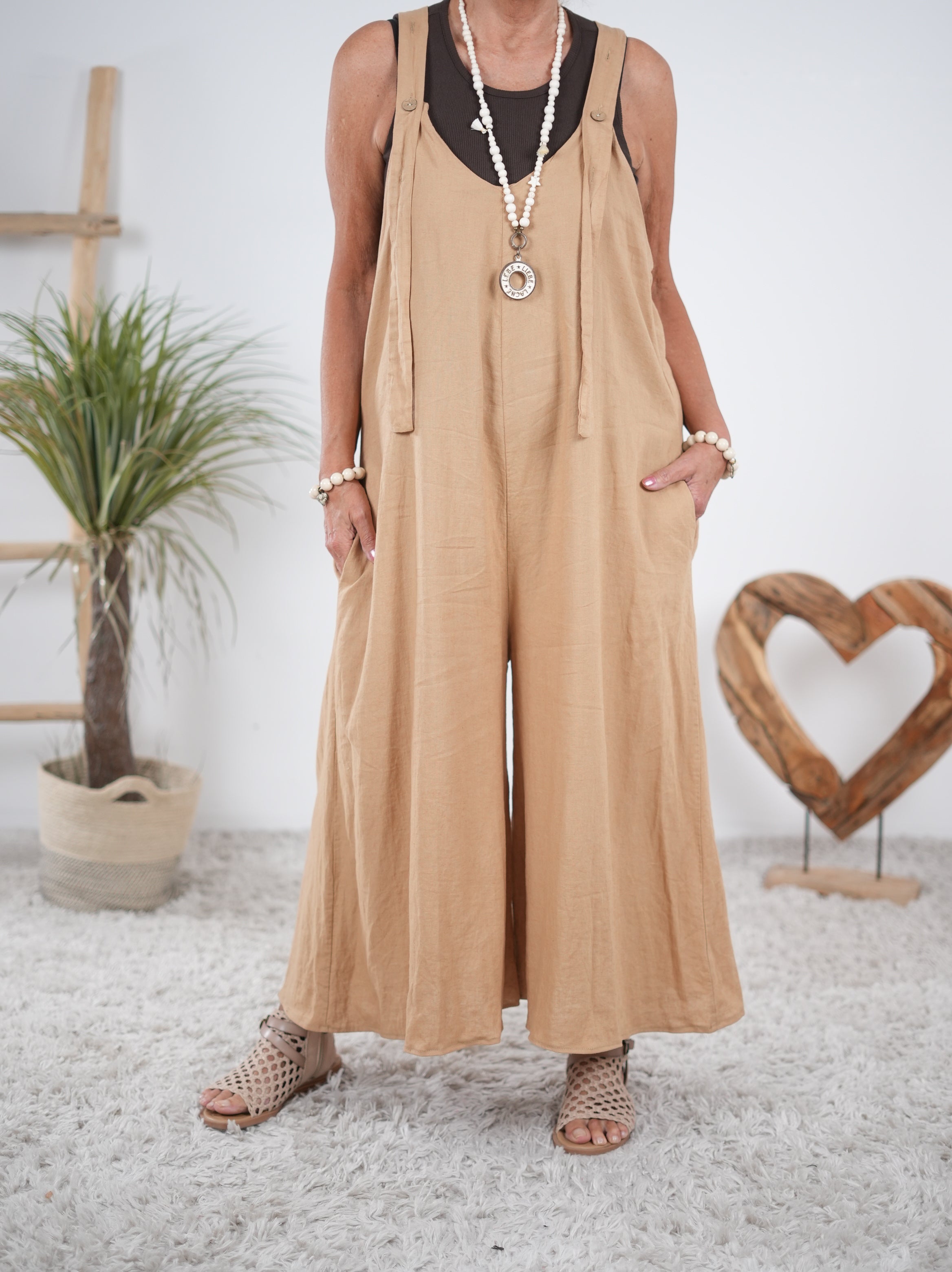 Leinen Jumper mit weitem Bein