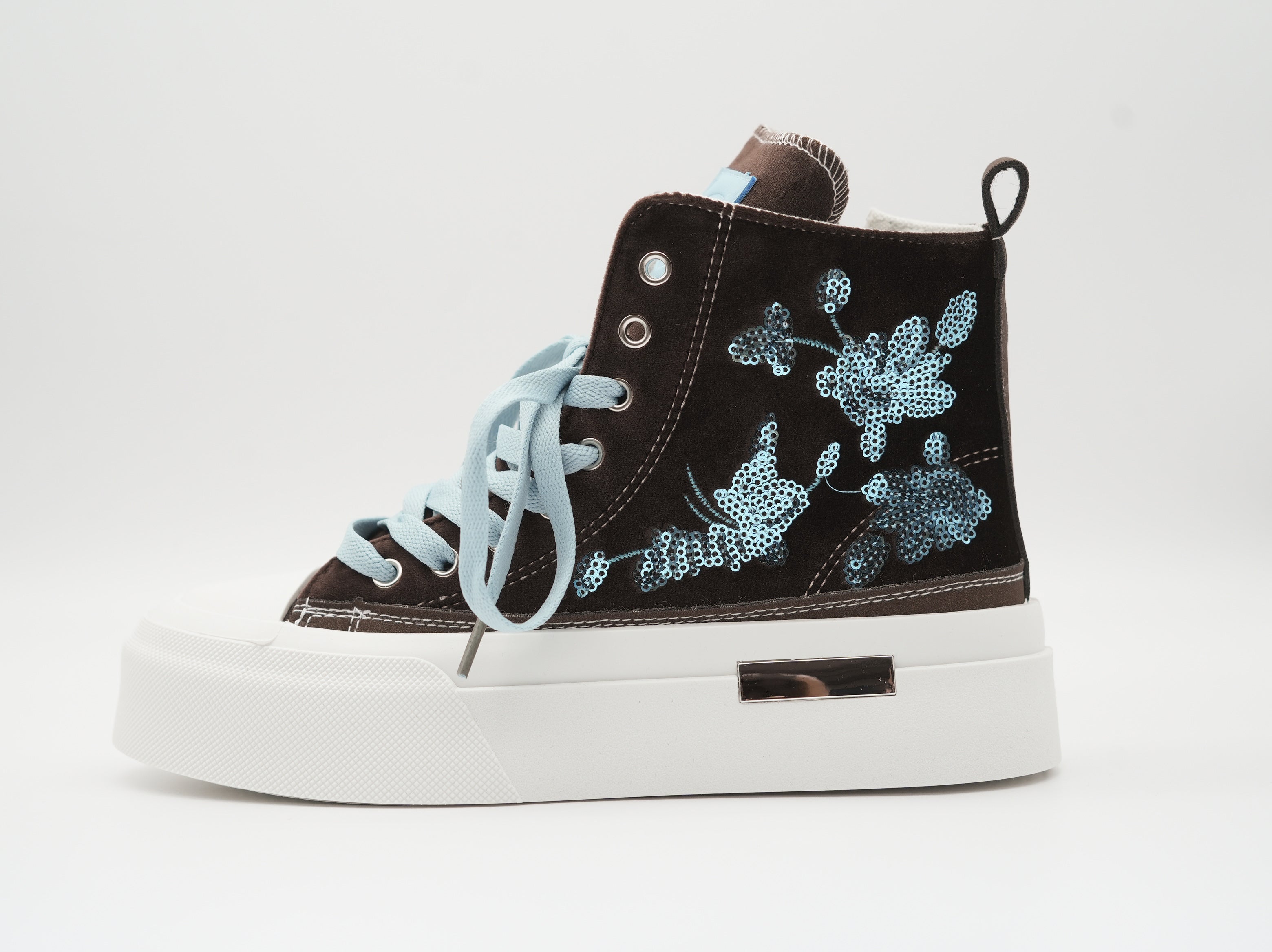High Sneaker mit Paillettenmuster