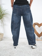 Weite Barrel Jeans, dark blue
