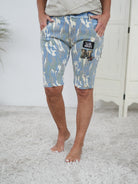 Jeans Shorts im Camo Look mit Patches