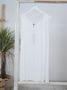 elastisches Long Top Weiß