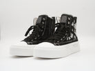 High Sneaker mit Paillettenmuster Schwarz Silber