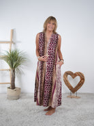 Leichtes Kleid im Mustermix Bordeaux