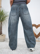 ausgefallene Barrel Jeans mit seitlichem Reißverschluss