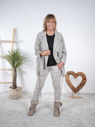 ausgefallener Blazer mit seitlicher Schnürung Taupe