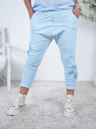 Baggy mit Häkeleinsatz am Beinabschluss Einheitsgröße (ca Gr. 38-44) Blau