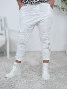 Baggy mit Häkeleinsatz am Beinabschluss Einheitsgröße (ca Gr. 38-44) Weiß
