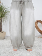 Ballonhose mit ausgefallener Waschung Taupe