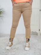 Basic Jogpant, unifarben Camel