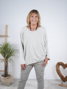 Basic langarm Shirt, Rundhalsausschnitt