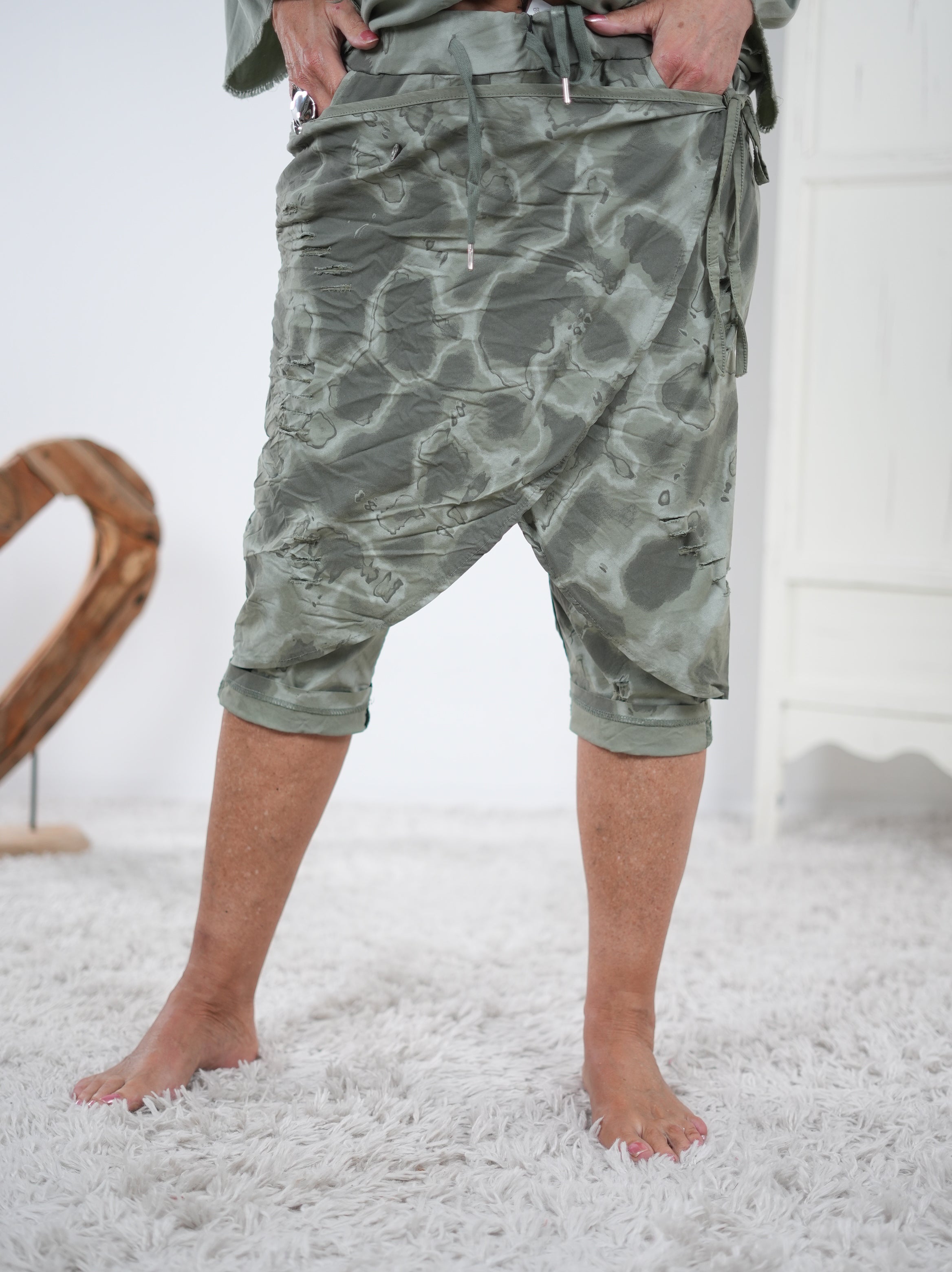 Batik Joggy mit Überwurf Olive