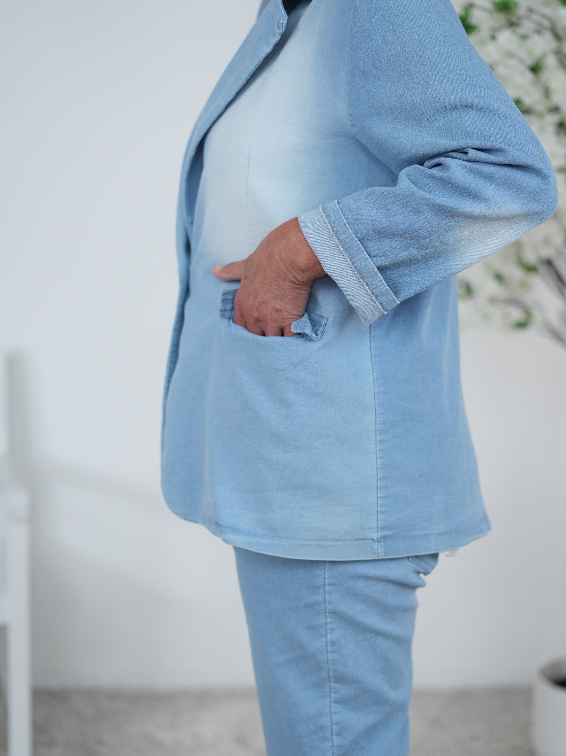 Blazer im Jeans Design mit heller Waschung