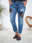 Blue Jeans mit Herz Patch