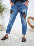 Blue Jeans mit Herz Patch