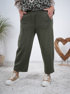 Culotte Hose aus Baumwolle Olive