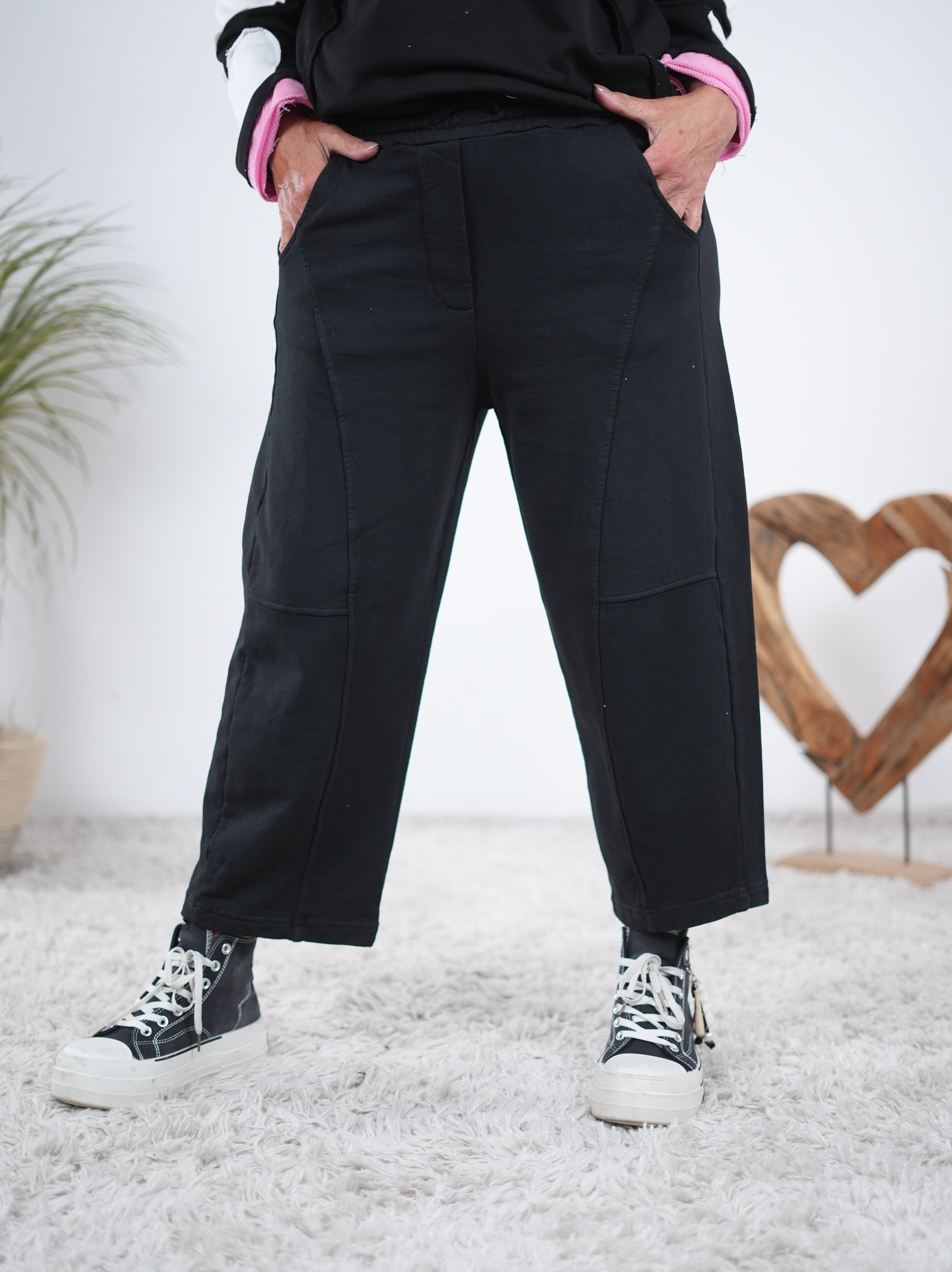 Culotte Hose aus Baumwolle Schwarz
